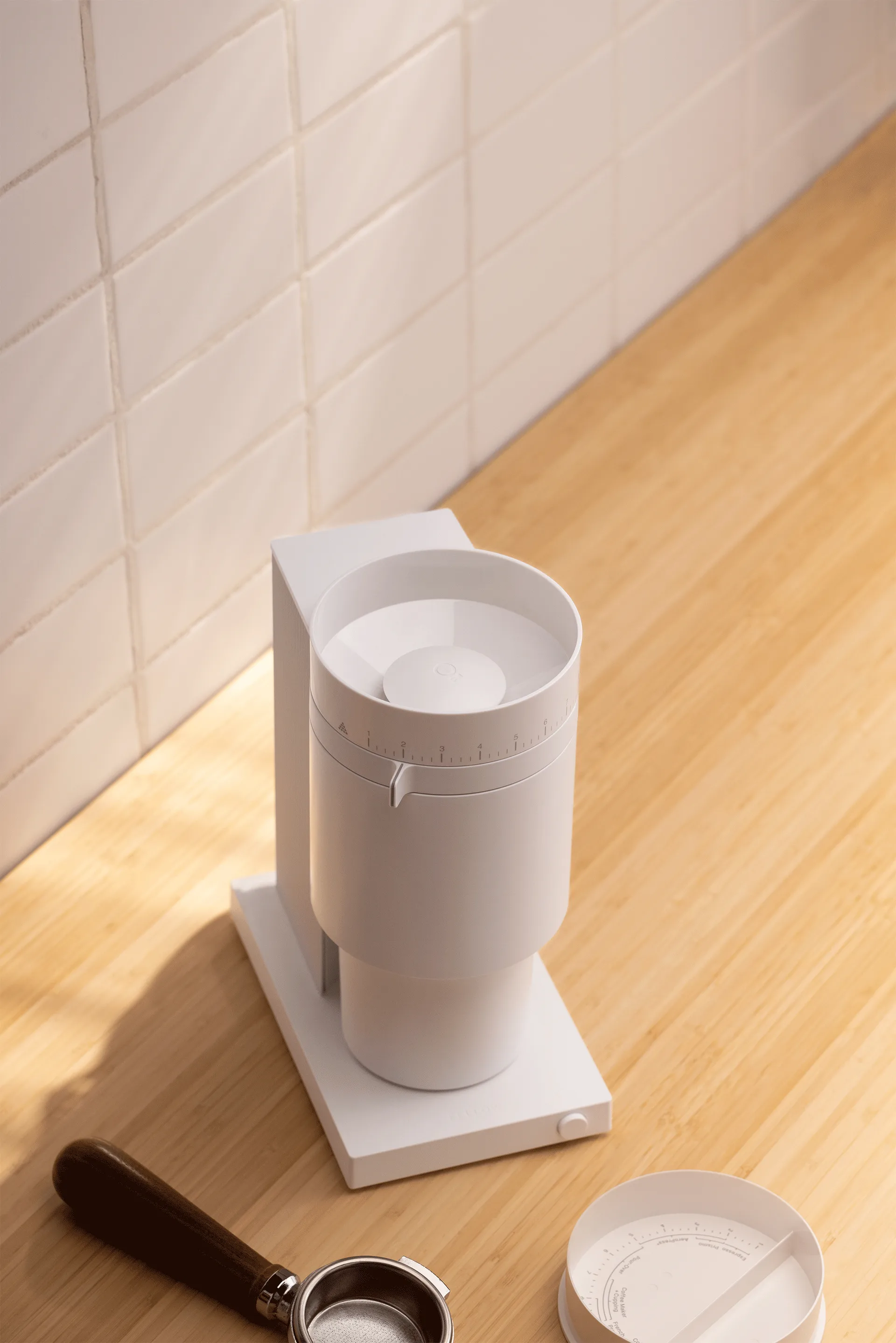 Opus Conical Burr elektrische koffiemolen, Matte white Fellow