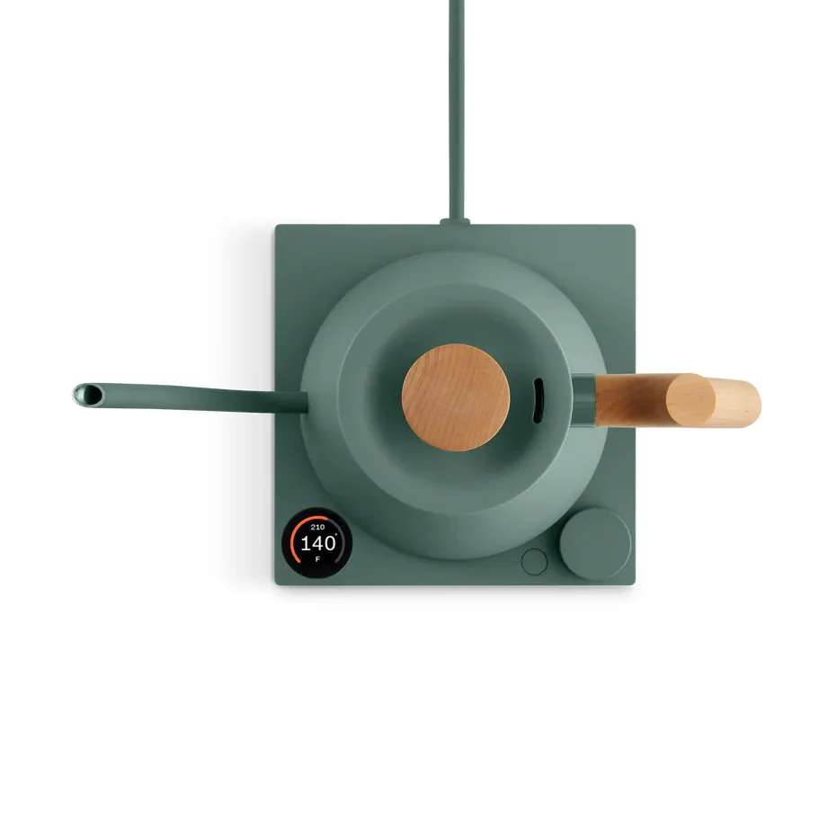 Stagg EKG Pro elektrische waterkoker 0.9 L, Smoke green-maple Fellow