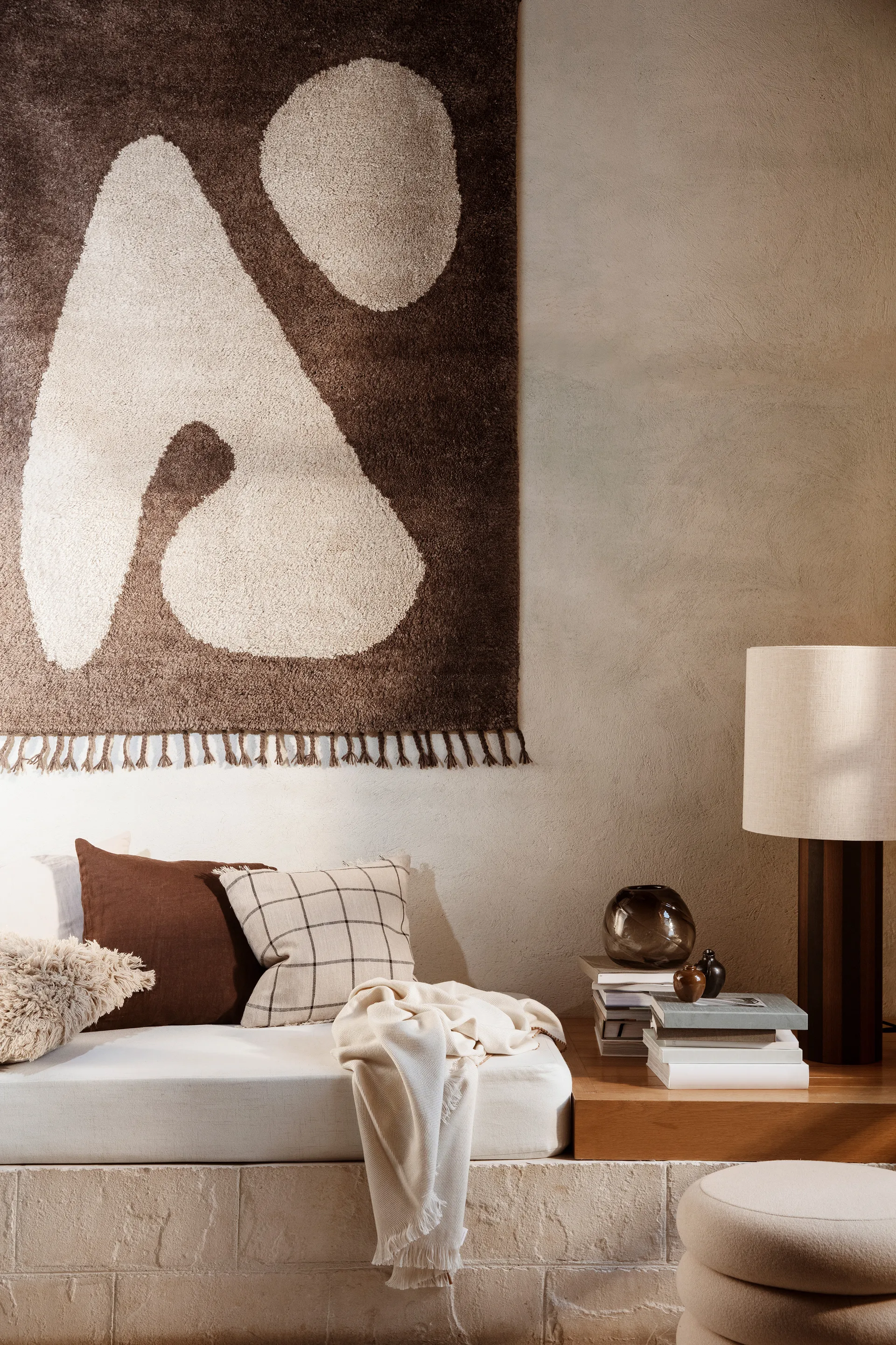 Abstract vloerkleed brown-off-white, 120x180 cm Ferm Living