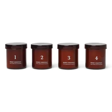 Adventskaars met geur 4-pack - Roodbruin - Ferm Living