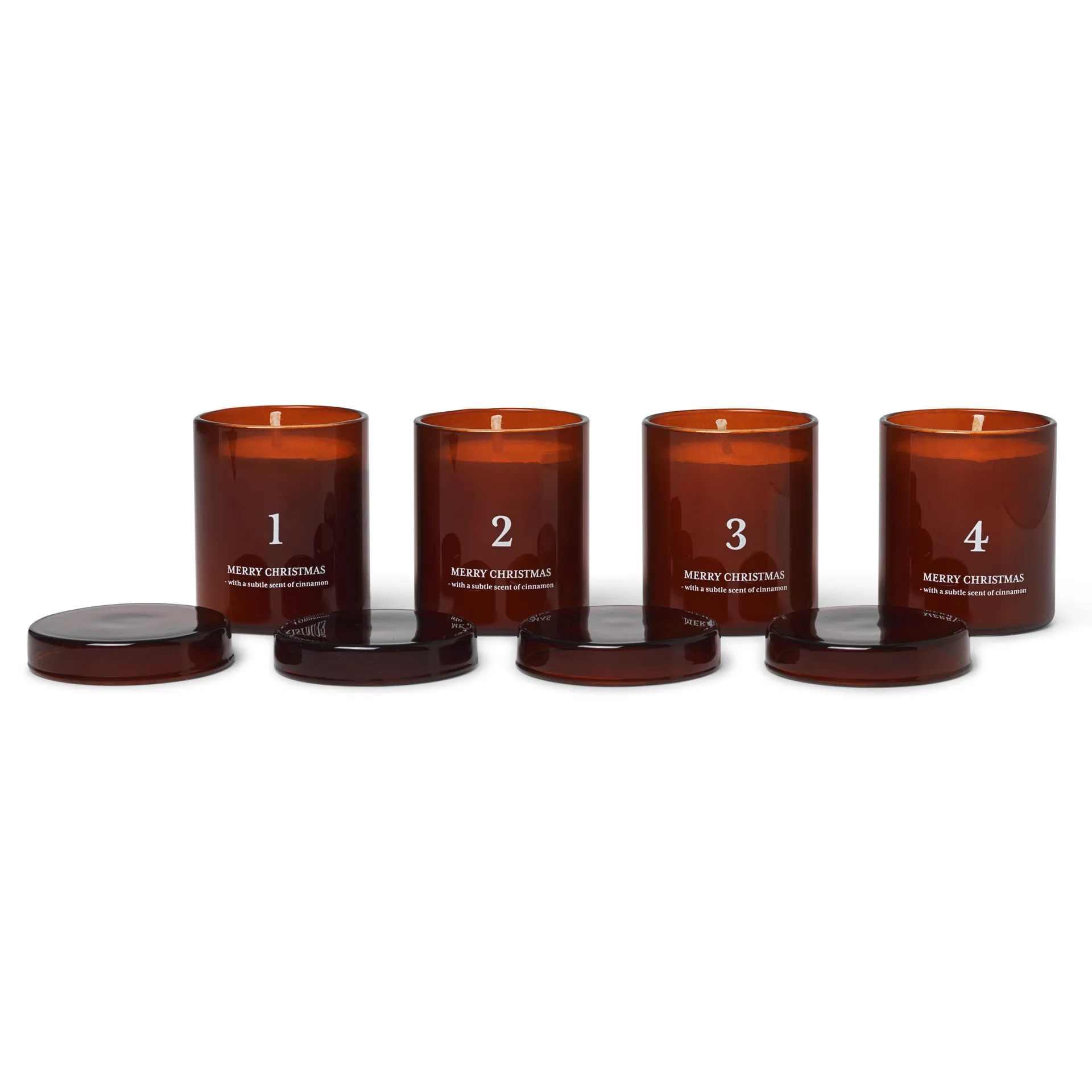 Adventskaars met geur 4-pack, Roodbruin Ferm Living