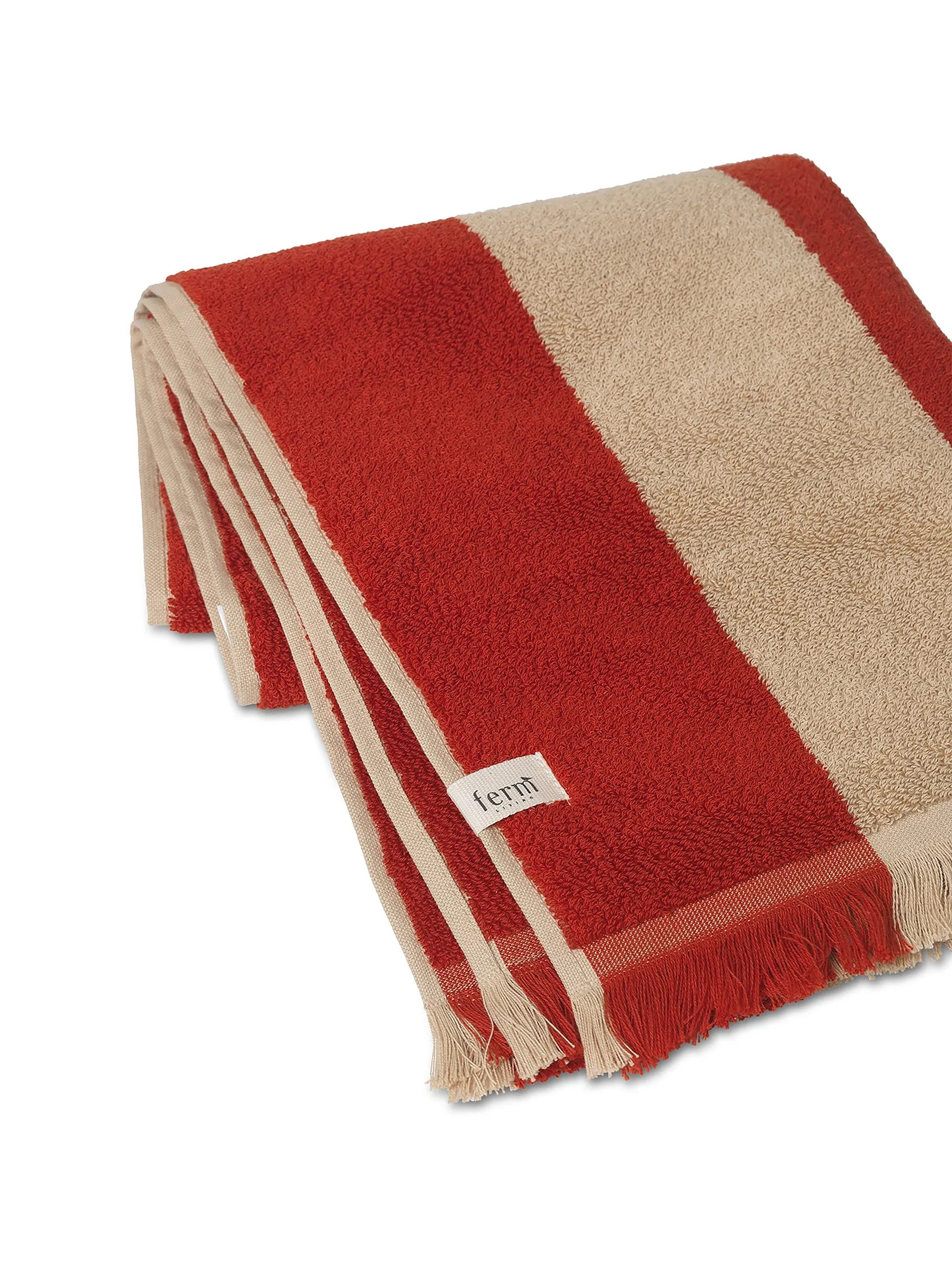 Alee handdoek 50x100 cm, Light camel-red Ferm Living