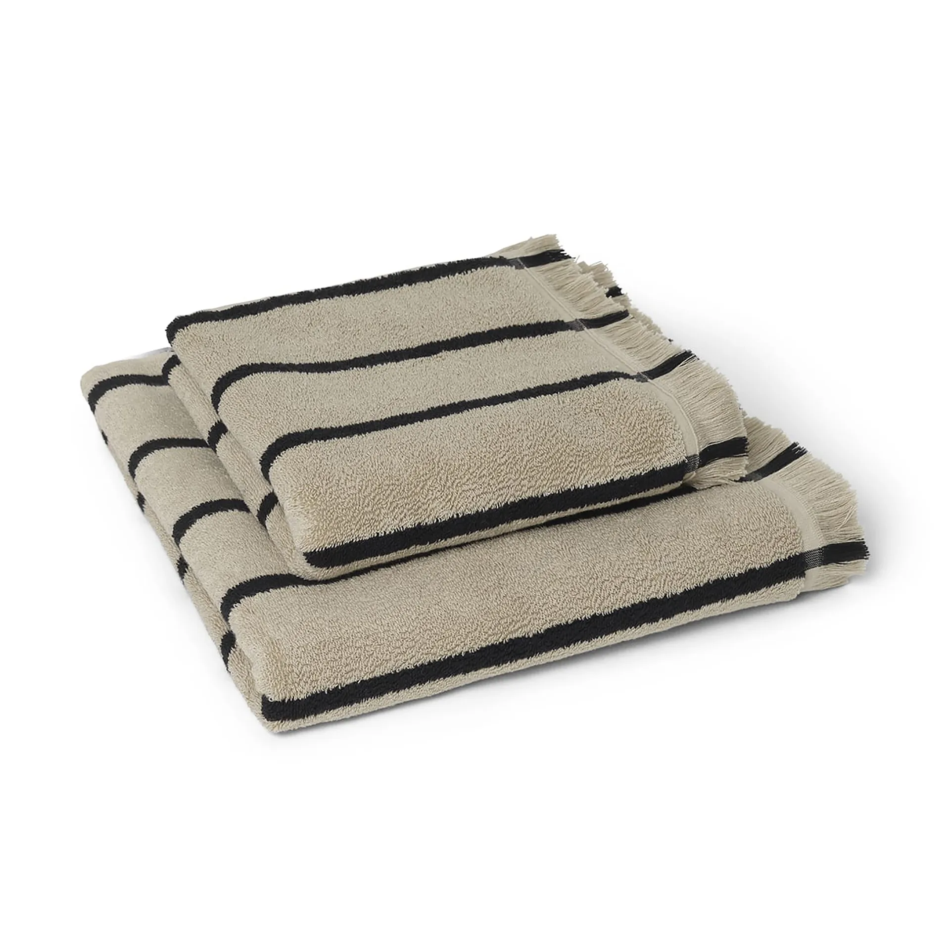 Alee handdoek 50x100 cm, Sand-black Ferm Living