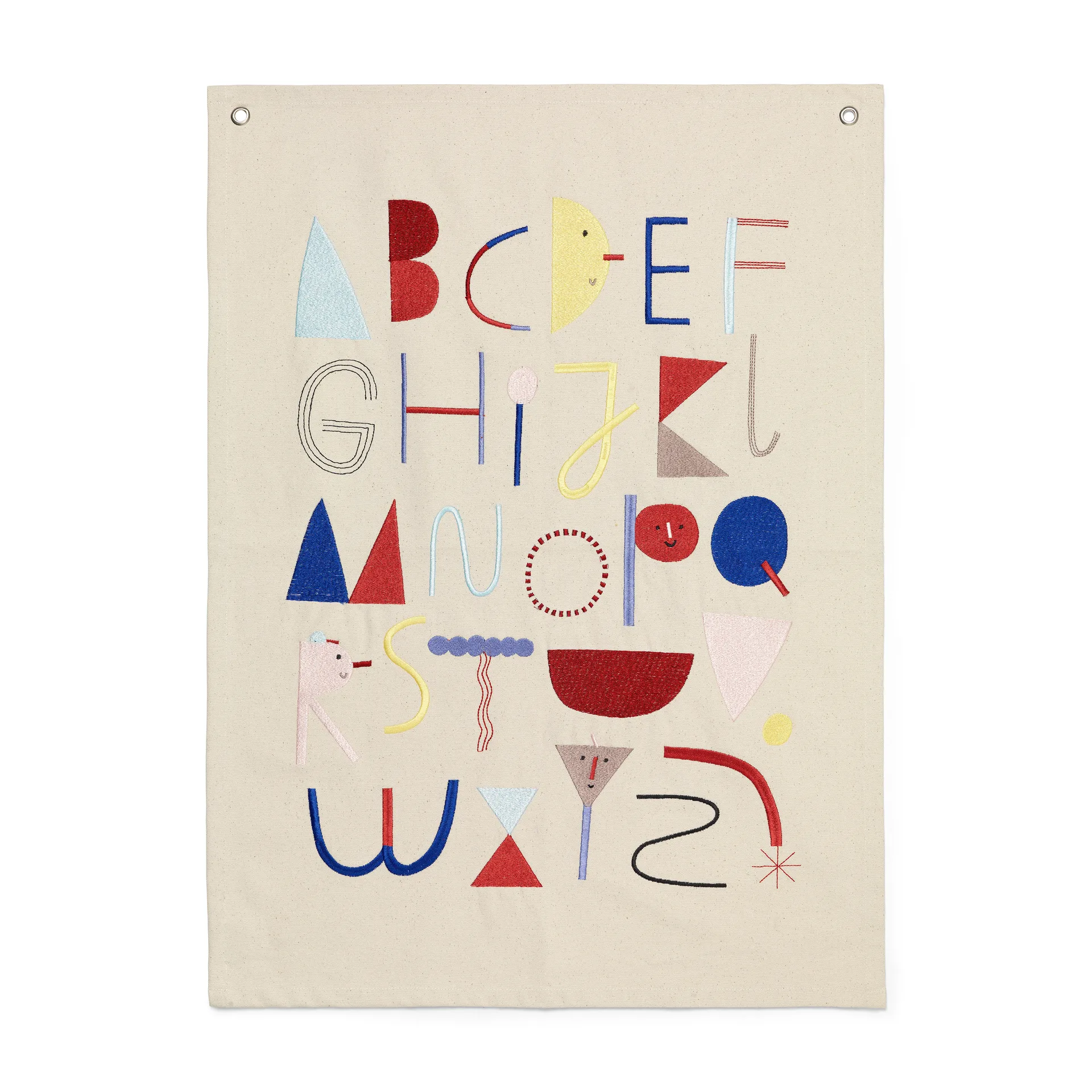 Alpabet stoffen poster, Offwhite Ferm Living