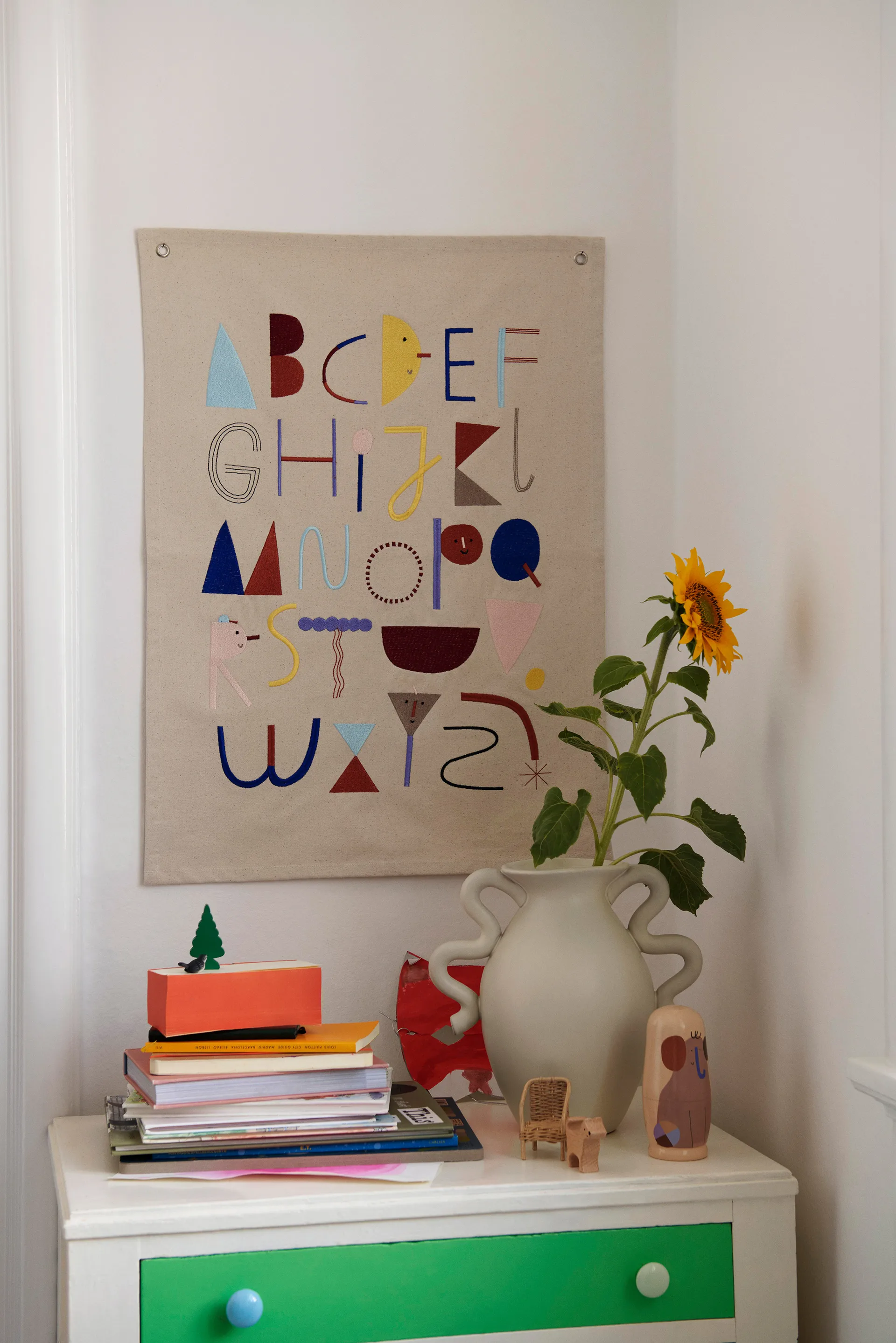 Alpabet stoffen poster, Offwhite Ferm Living