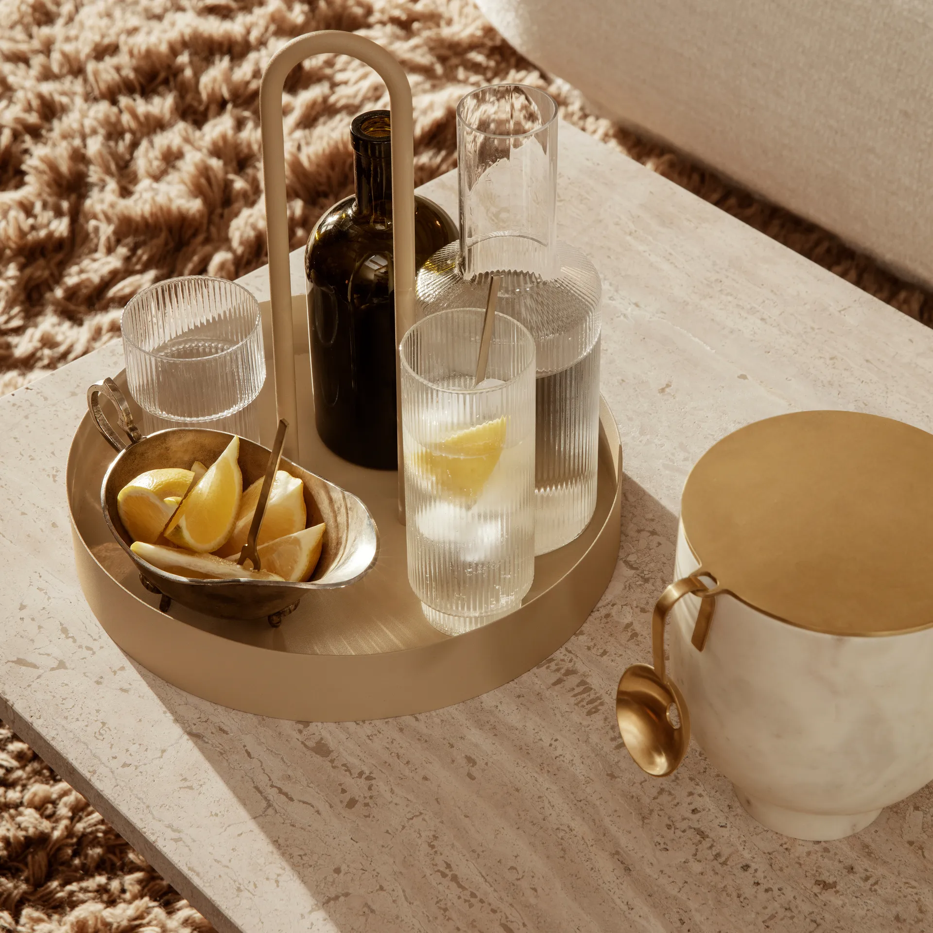 Alza ijsemmer, Wit marmer Ferm Living