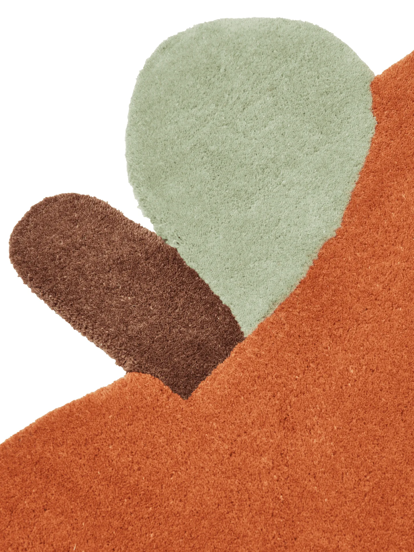 Apple getuft vloerkleed, Brown Clay, 110x110 cm Ferm Living