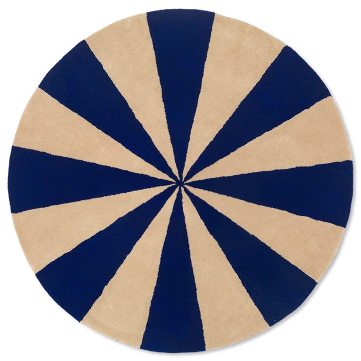 Arch handgetuft tapijt Ø130 cm - Bright blue-Off white - Ferm Living