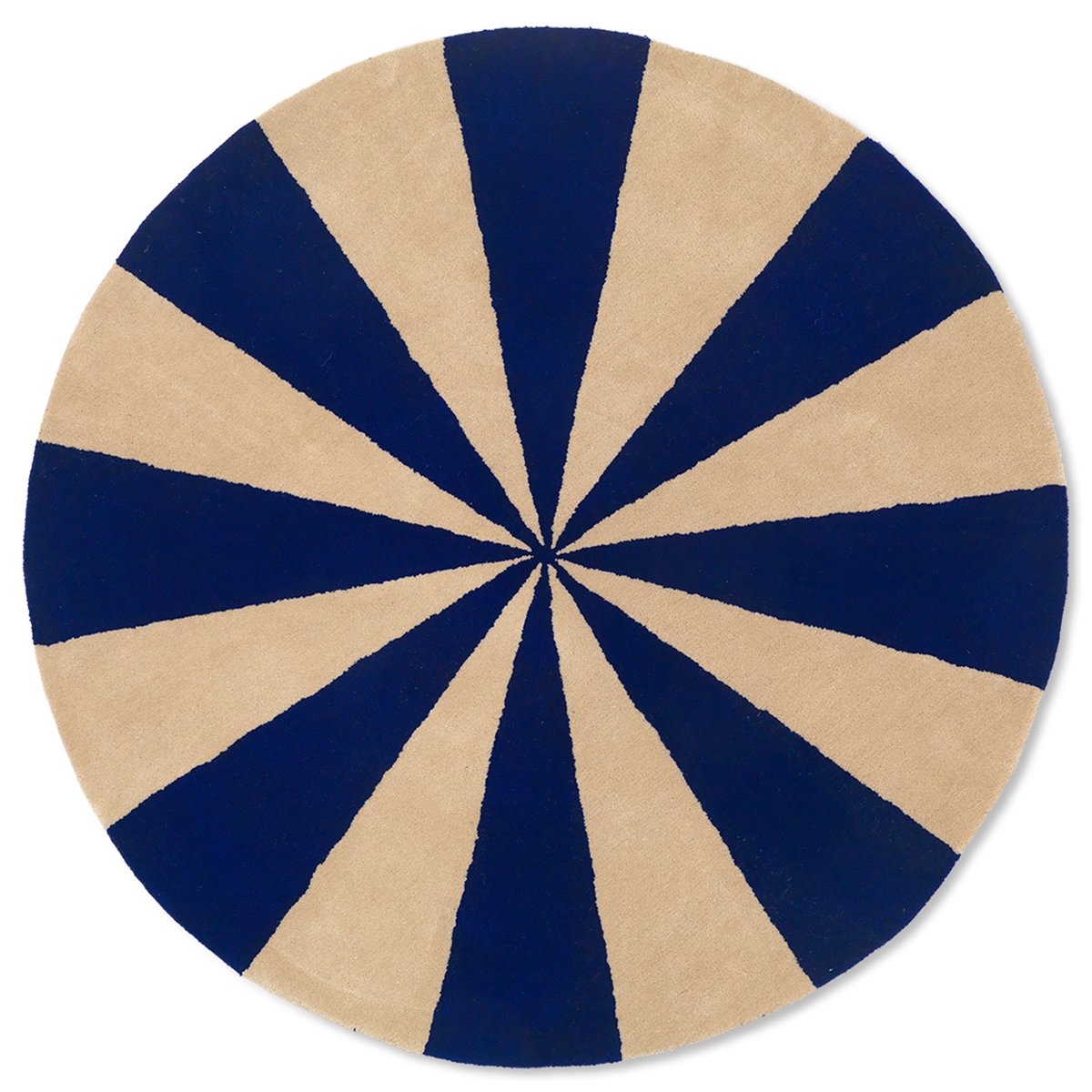 ferm LIVING Arch handgetuft tapijt Ø130 cm Bright blue-Off white