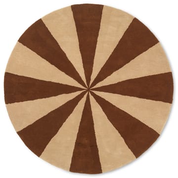 Arch handgetuft tapijt Ø130 cm - Dark brick-Off white - Ferm Living
