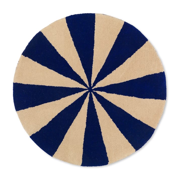 Arch handgetuft tapijt Ø70 cm - Bright blue-Off white - Ferm Living