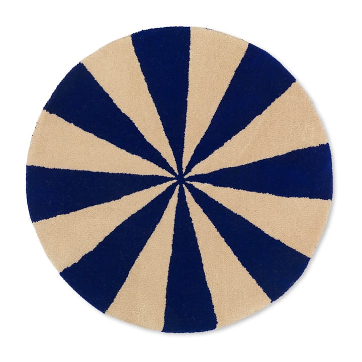 Arch handgetuft tapijt Ø70 cm - Bright blue-Off white - Ferm LIVING