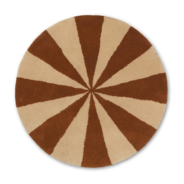 Arch handgetuft tapijt Ø70 cm - Dark brick-Off white - Ferm Living
