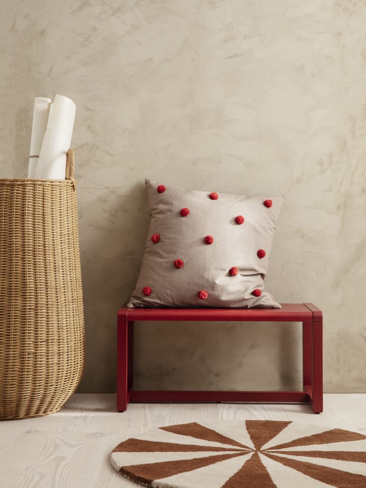 Arch handgetuft tapijt Ø70 cm, Dark brick-Off white Ferm Living