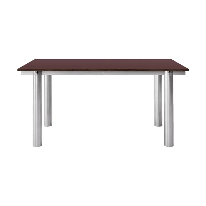 Atura eettafel - Brushed stainless steel-burgundy, 90x160 cm - Ferm Living
