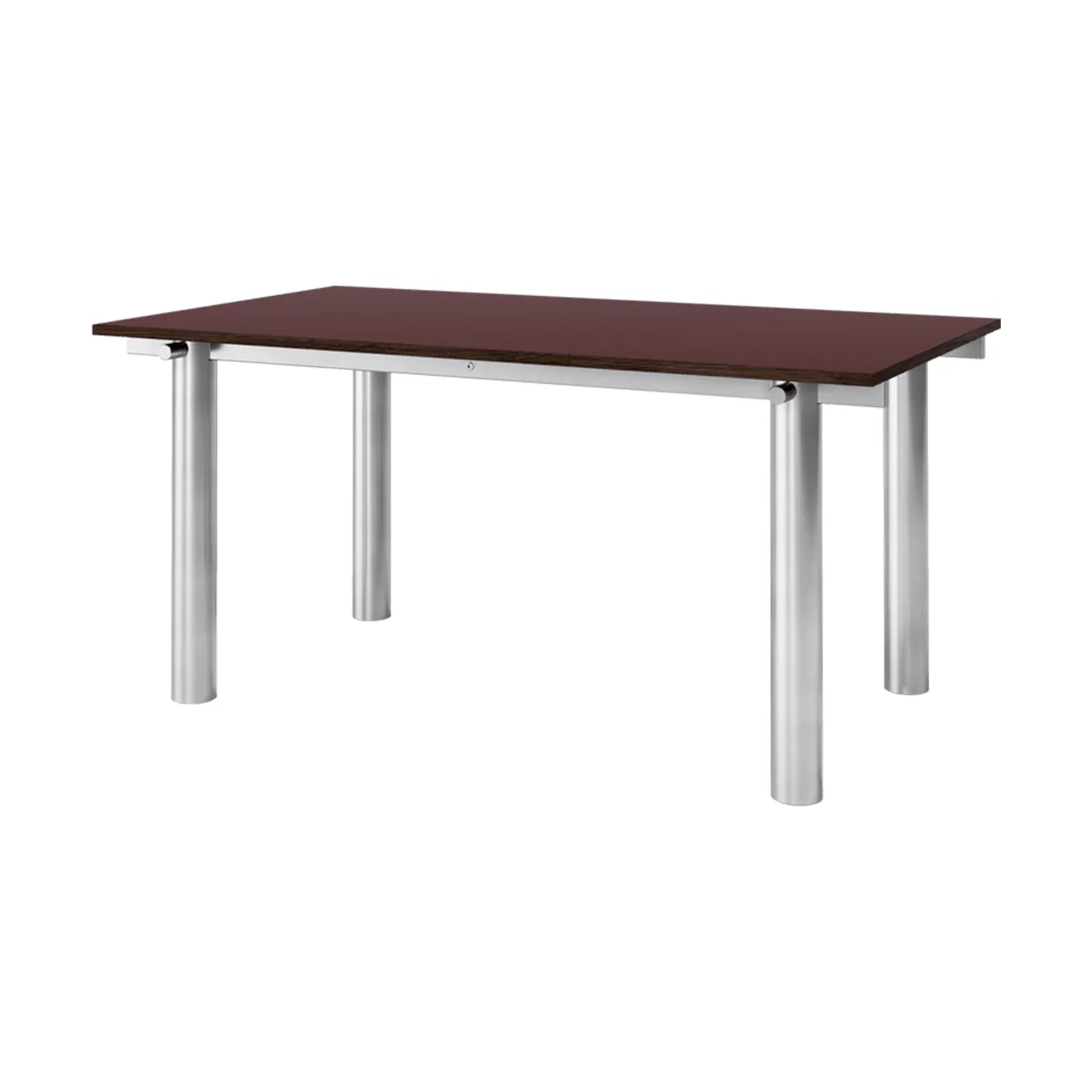 Atura eettafel, Brushed stainless steel-burgundy, 90x160 cm Ferm Living