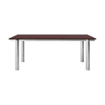 Atura eettafel - Brushed stainless steel-burgundy, 90x200 cm - Ferm Living