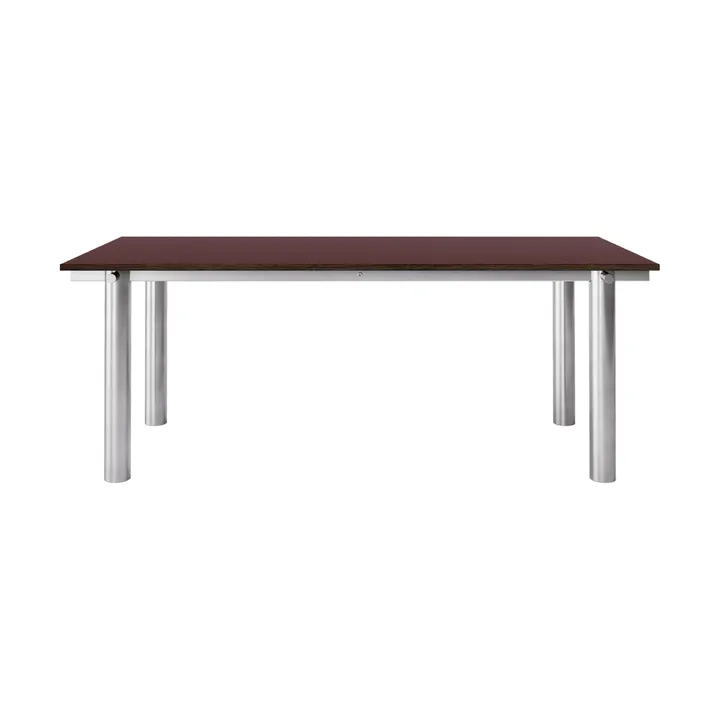 Atura eettafel - Brushed stainless steel-burgundy, 90x200 cm - Ferm Living
