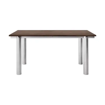 Atura eettafel - Brushed stainless steel-dark stained oak, 90x160 cm - Ferm Living