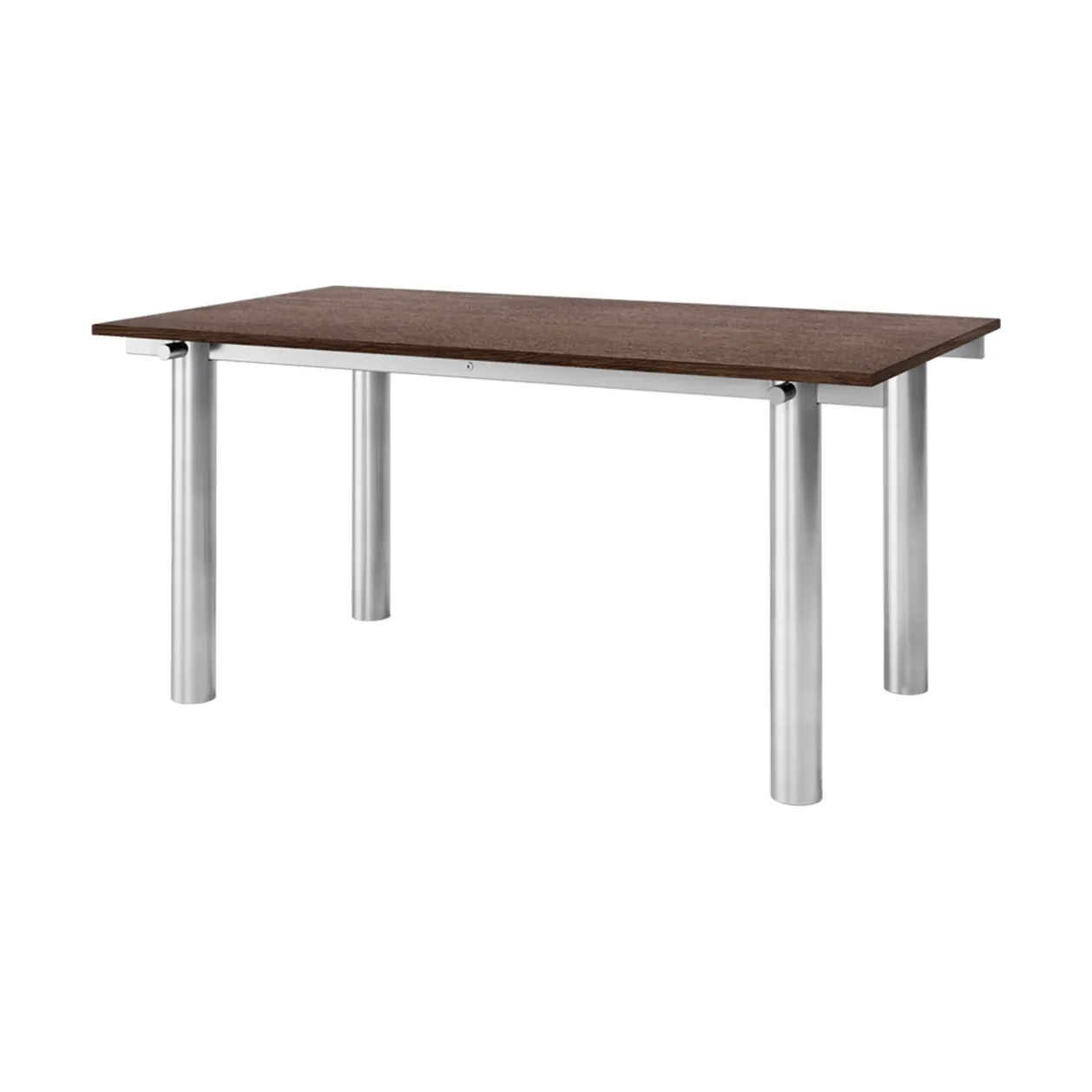 Atura eettafel, Brushed stainless steel-dark stained oak, 90x160 cm Ferm Living