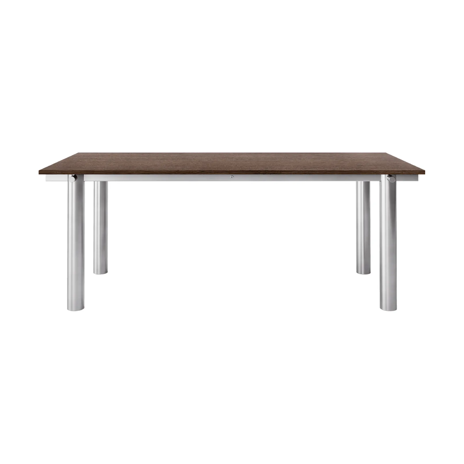 Atura eettafel, Brushed stainless steel-dark stained oak, 90x200 cm Ferm Living