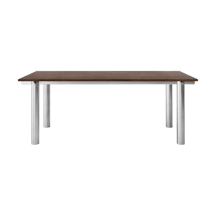 Atura eettafel - Brushed stainless steel-dark stained oak, 90x200 cm - Ferm Living