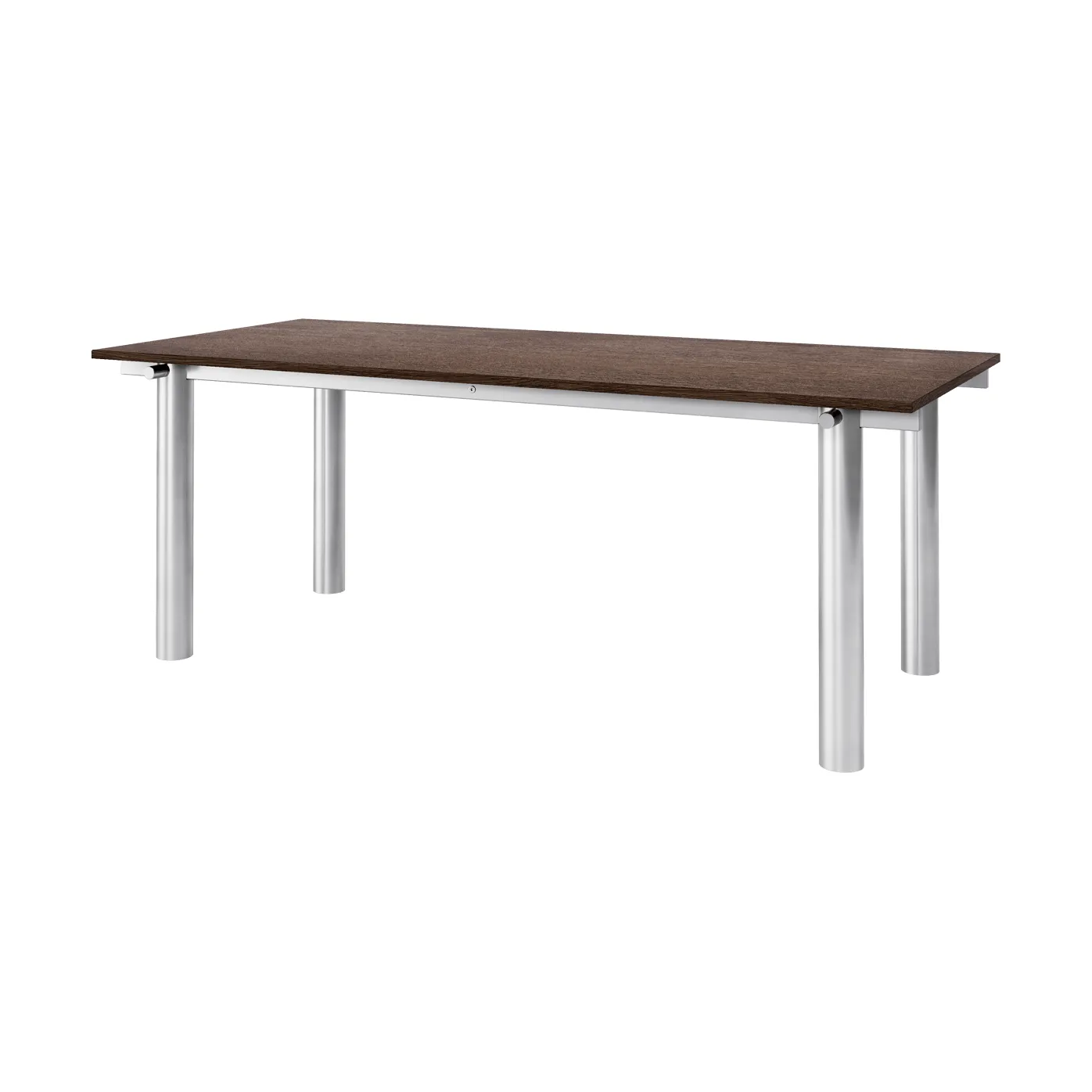 Atura eettafel, Brushed stainless steel-dark stained oak, 90x200 cm Ferm Living