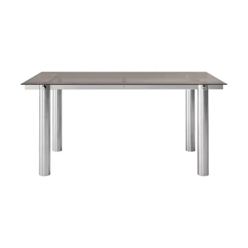 Atura eettafel - Brushed stainless steel-dark tinted glass, 90x160 cm - Ferm Living