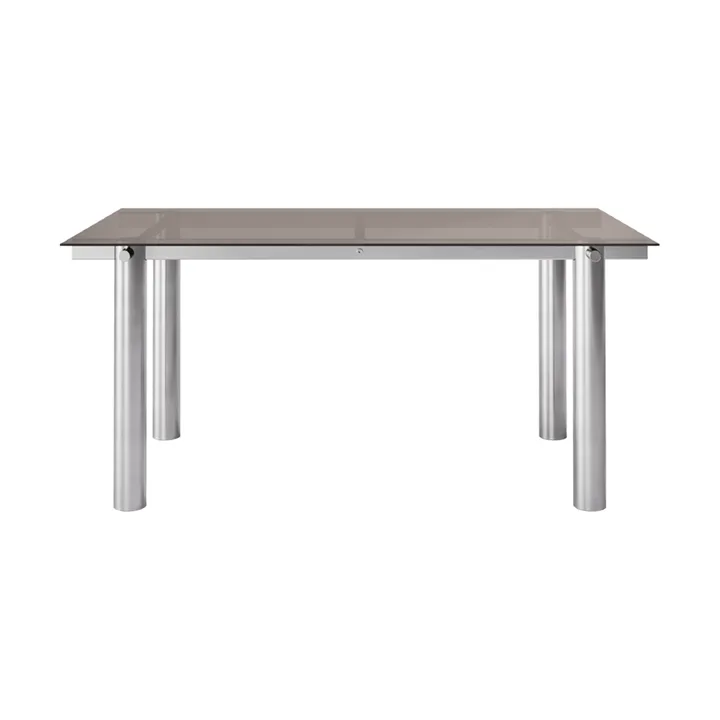 Atura eettafel - Brushed stainless steel-dark tinted glass, 90x160 cm - Ferm Living