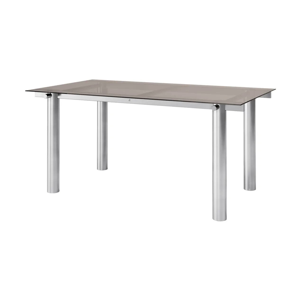Atura eettafel, Brushed stainless steel-dark tinted glass, 90x160 cm Ferm Living
