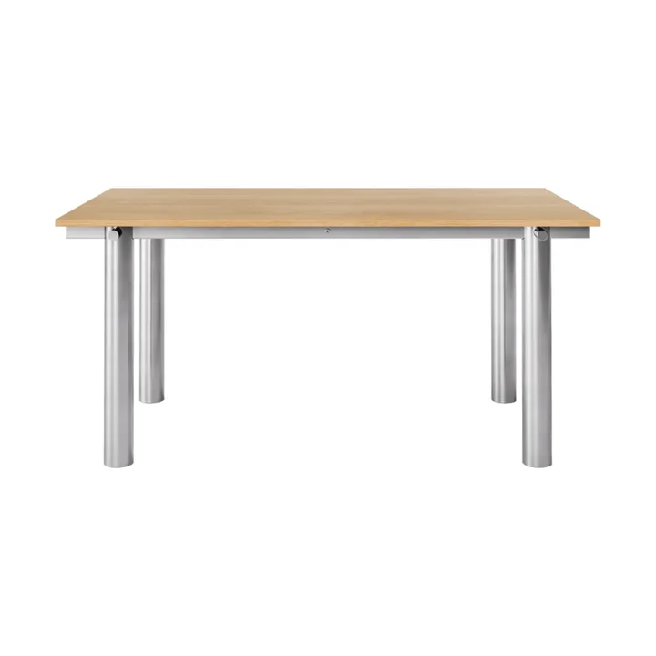 Atura eettafel - Brushed stainless steel-natural oak, 90x160 cm - Ferm Living