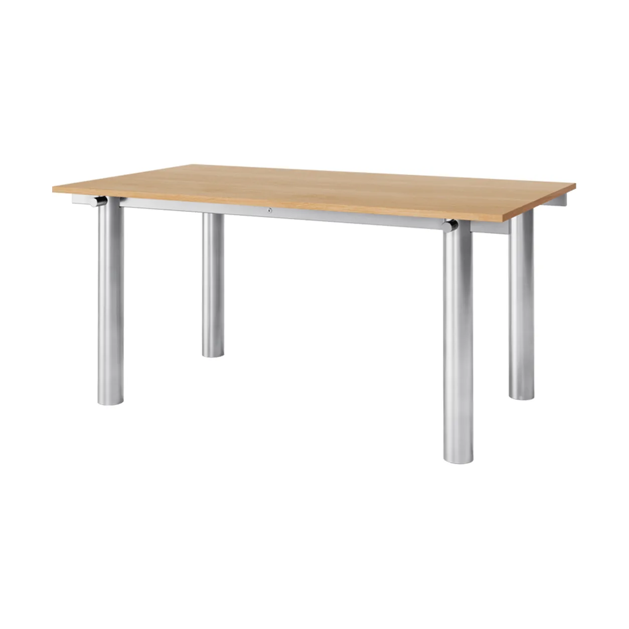 Atura eettafel, Brushed stainless steel-natural oak, 90x160 cm Ferm Living