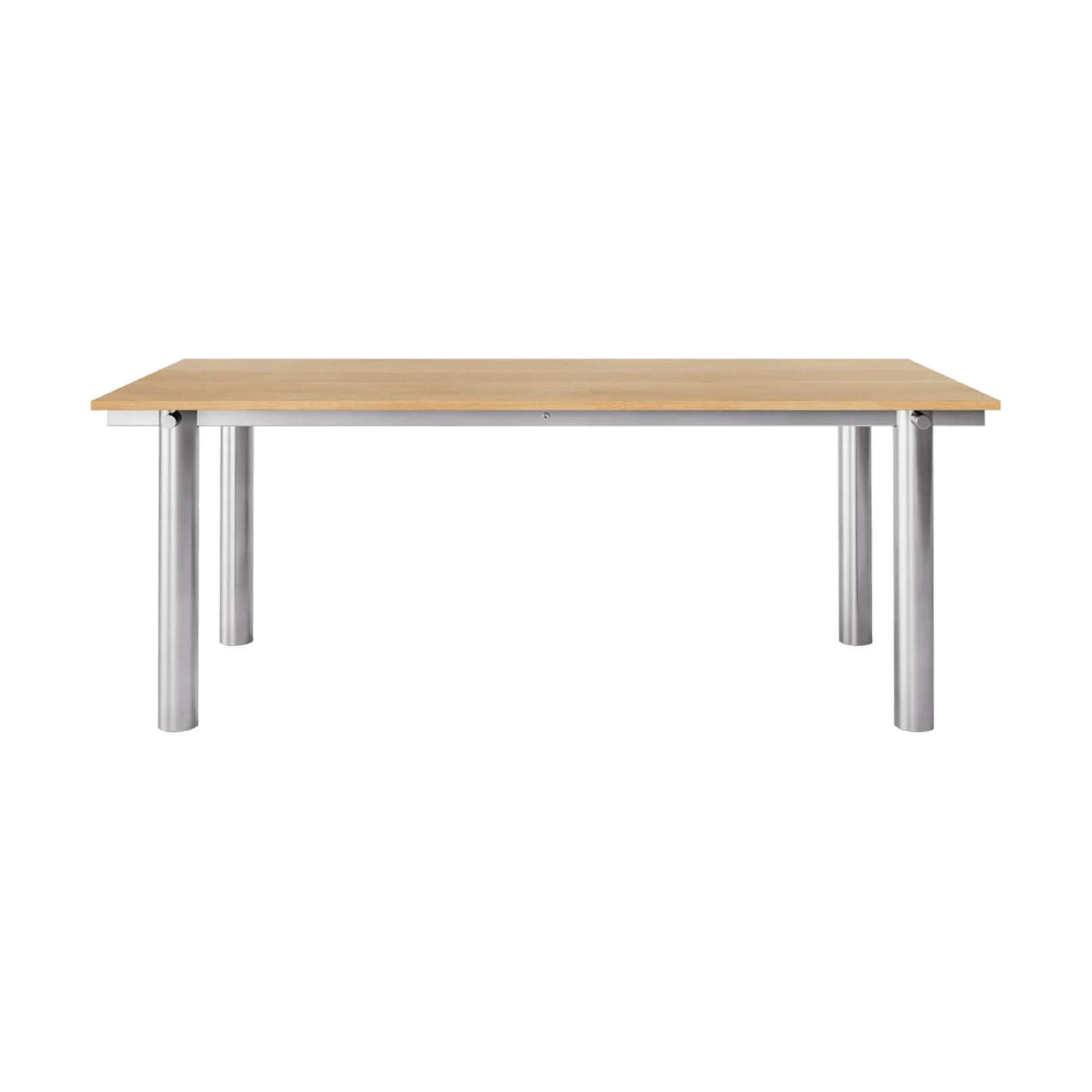 Atura eettafel, Brushed stainless steel-natural oak, 90x200 cm Ferm Living
