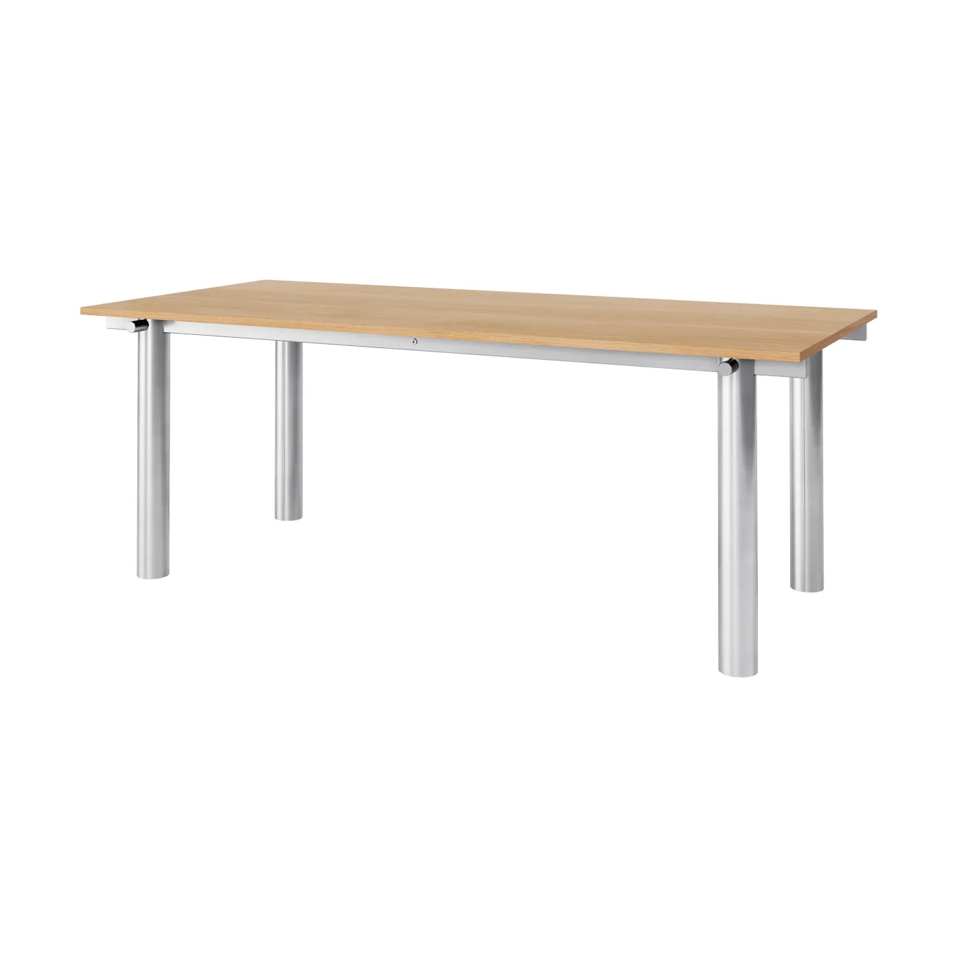 Atura eettafel, Brushed stainless steel-natural oak, 90x200 cm Ferm Living