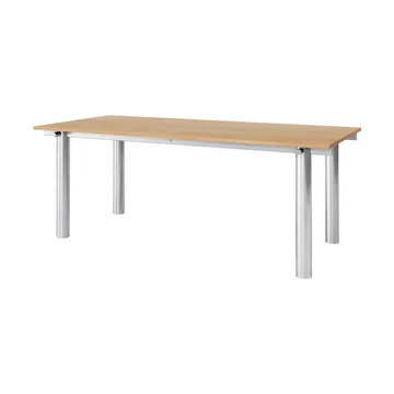 Atura eettafel - Brushed stainless steel-natural oak, 90x200 cm - Ferm Living