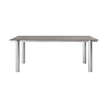 Atura eettafel - Brushed Stainless Steel/Dark Tinted Glass, 90x200 cm - Ferm Living