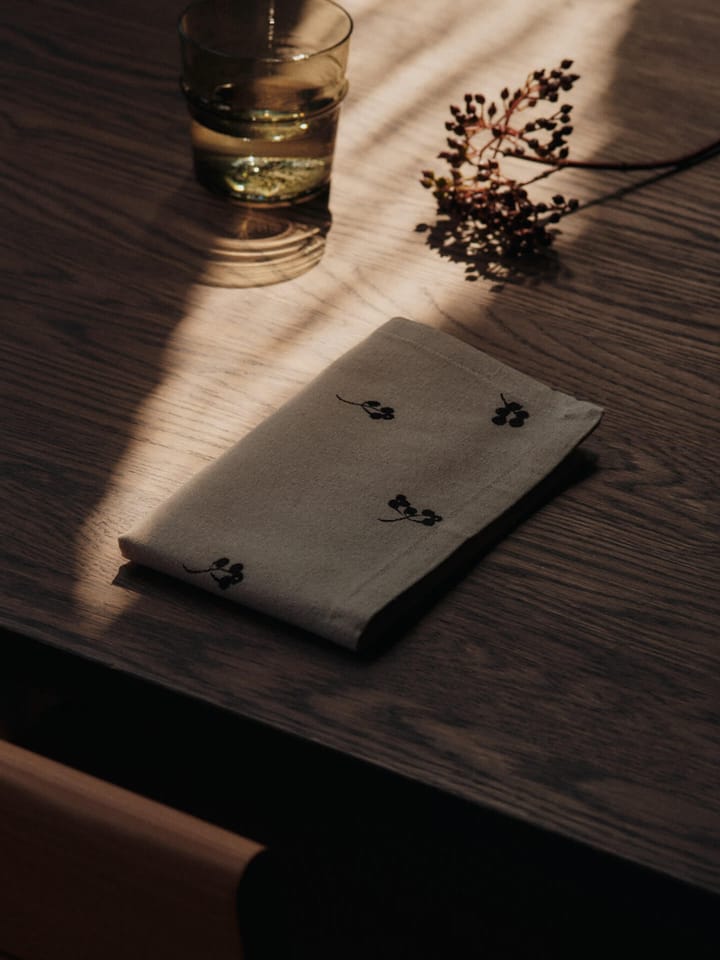 Baies katoenen servet 40x40 cm 4-pack, Natural-dark chocolate Ferm Living