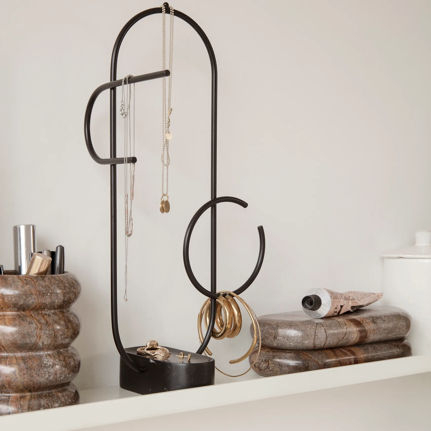 Bendum tandenborstelbeker, Bruin marmer Ferm Living