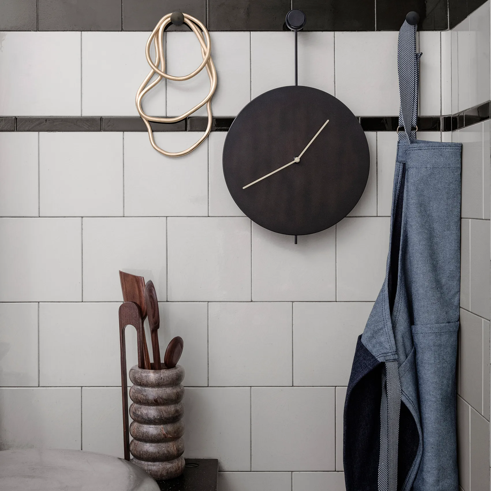 Bendum vaas, Bruin marmer Ferm Living