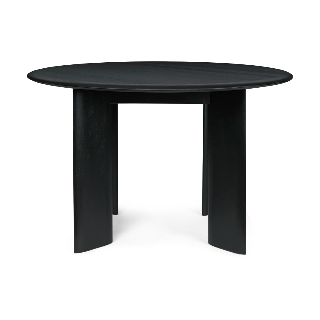 ferm LIVING Bevel eettafel Ø117 cm Black oiled beech