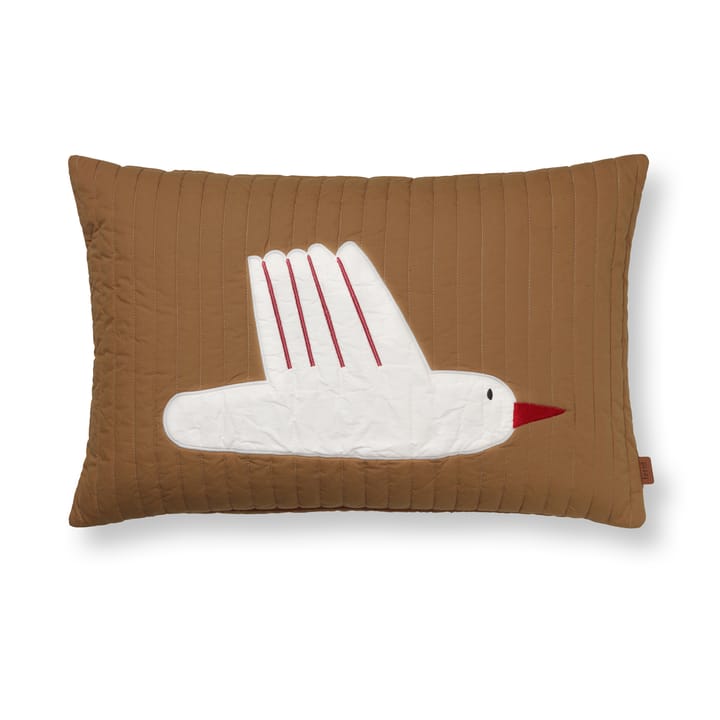 Bird doorgestikt kussen 60x40 cm - Sugar kelp (bruin) - Ferm Living