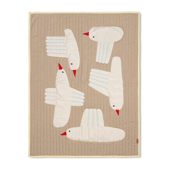 Bird doorgestikte deken - Beige - Ferm Living
