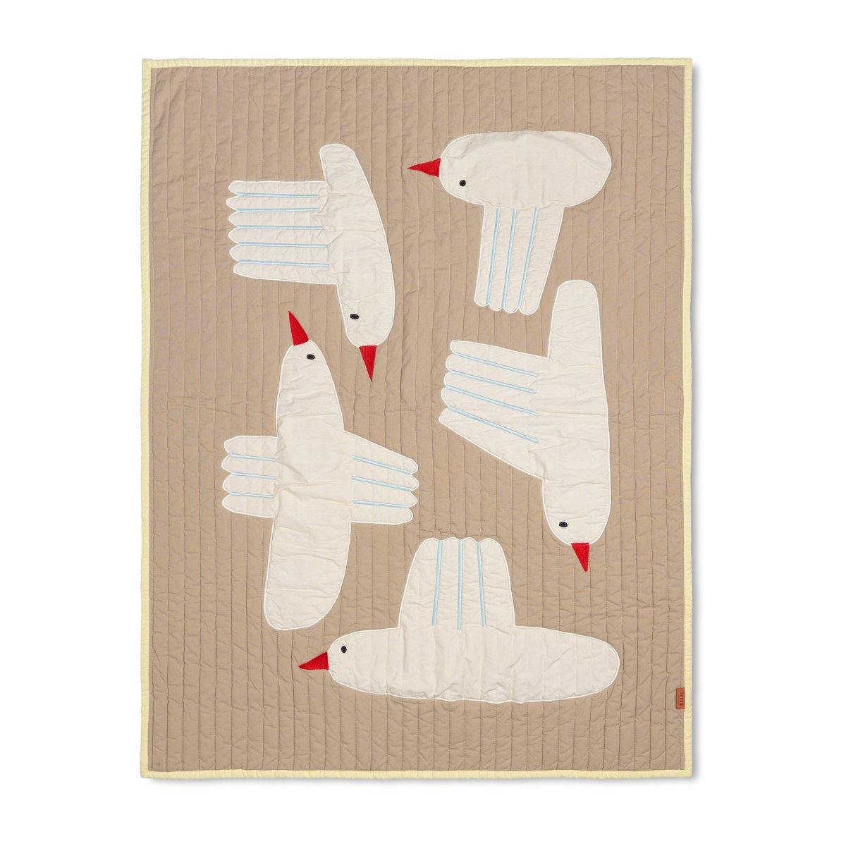 Ferm Living Bird doorgestikte deken Beige | Scandinavisch Interieur | Babydekens | Beige