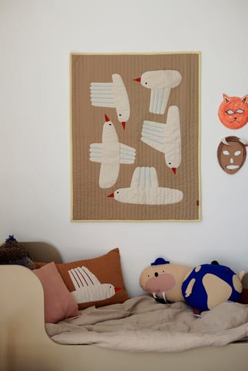 Bird doorgestikte deken - Beige - Ferm Living