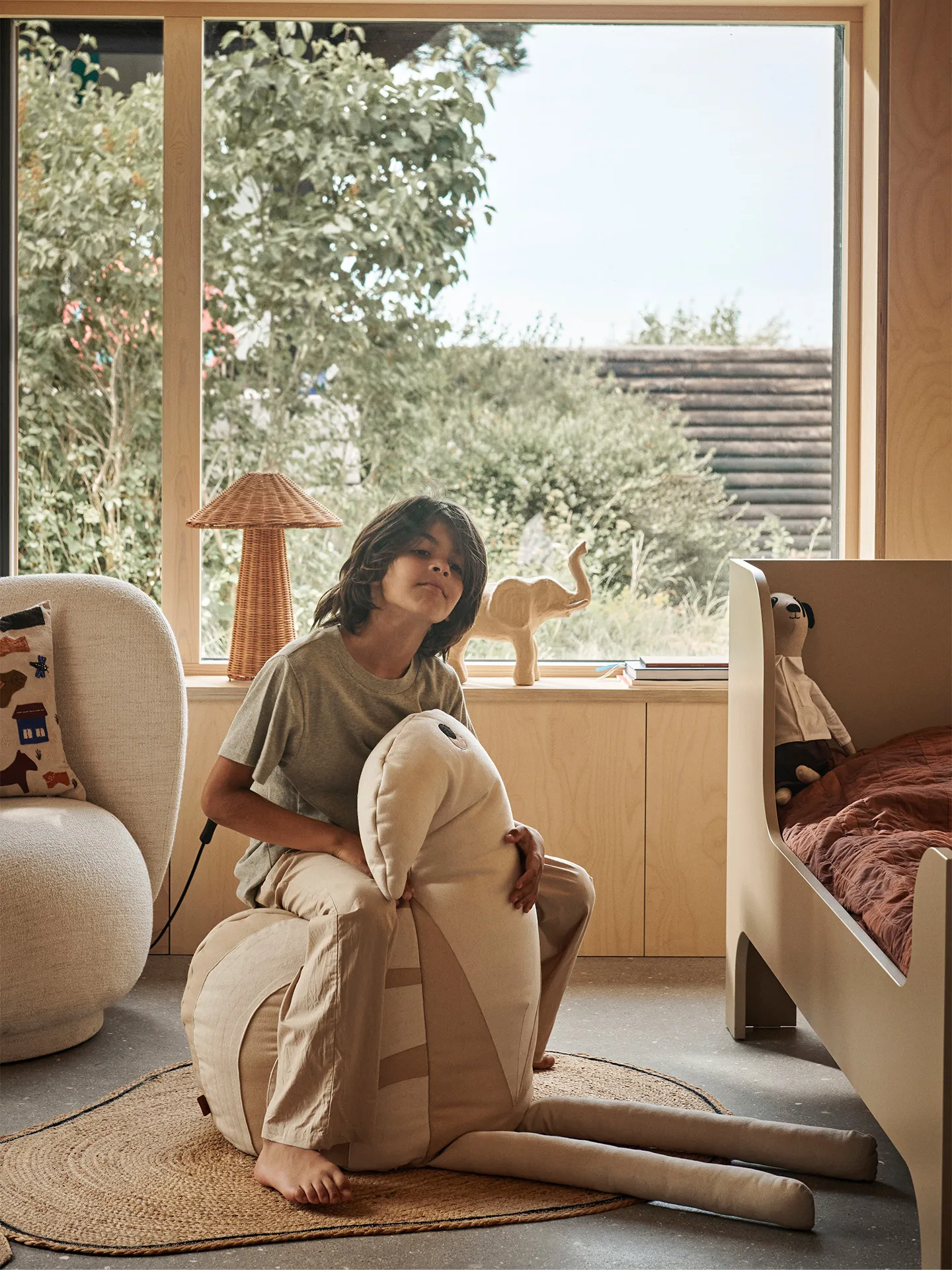 Birdy bean bag, Naturel-Off-white Ferm Living