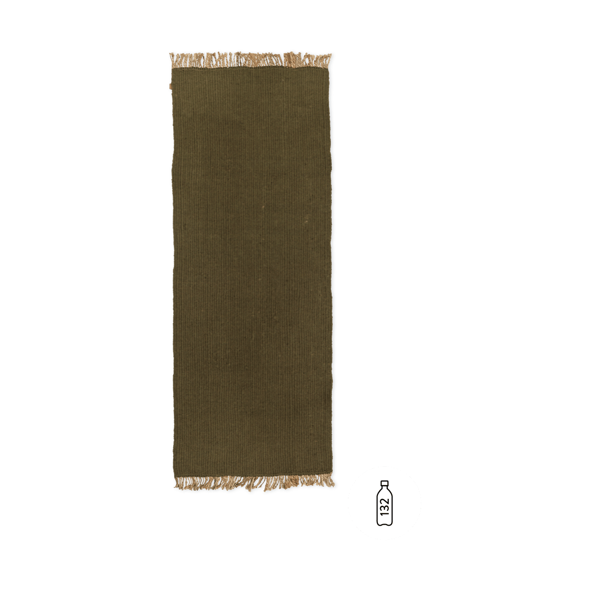 ferm LIVING Block gangloper Olijf-Natuurlijk, 80x200 cm