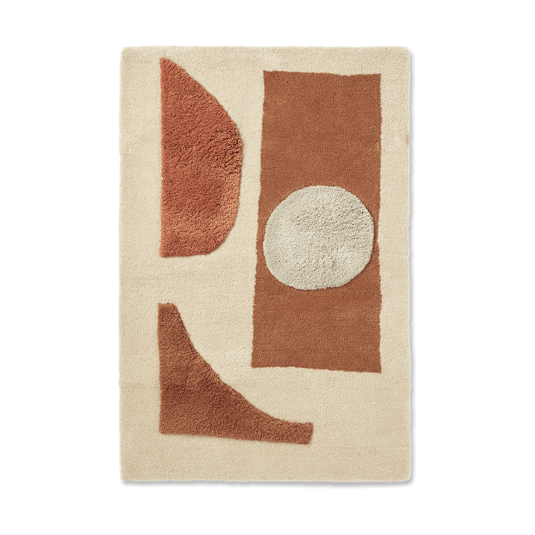 Ferm Living Bloco getuft vloerkleed Blush-off white, 80x120 cm
