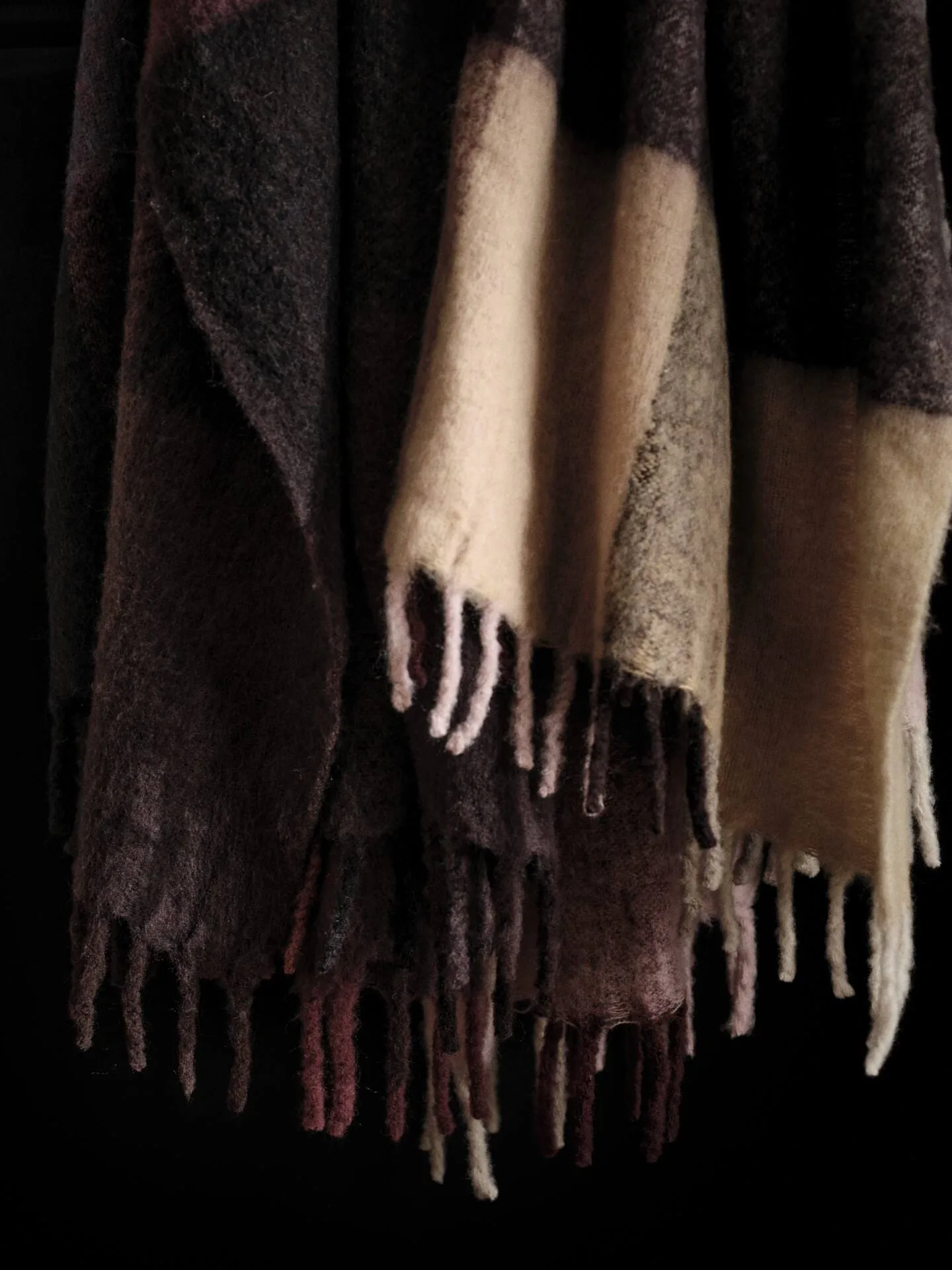 Blur mohair plaid, Dark chocolate-oxide red, 130x170 cm Ferm Living