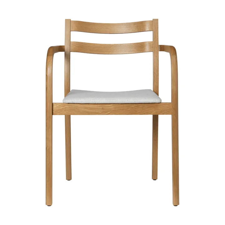 Boda armstoel - Klädd sits, natural oak-off-white - Ferm Living