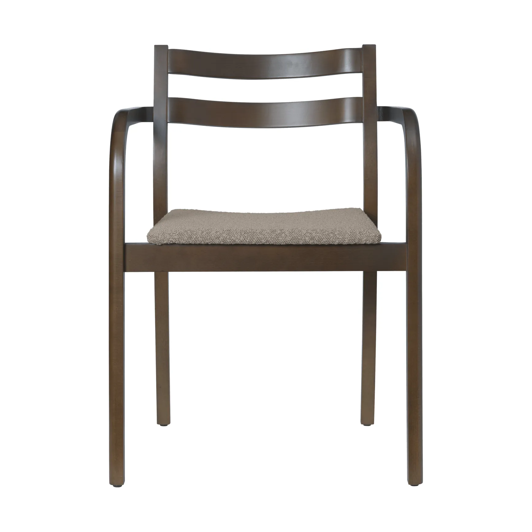 Boda armstoel, Klädd sits rugged bouclé, dark stained-natural Ferm Living